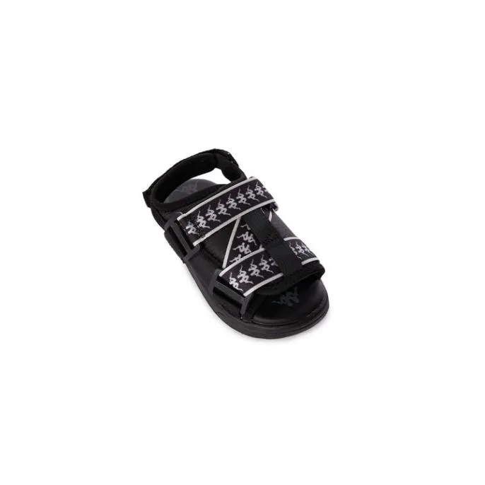 222 Banda Mitel 2 Kids Sandals 8211 Black White KidsFootwear Kappa Sandals