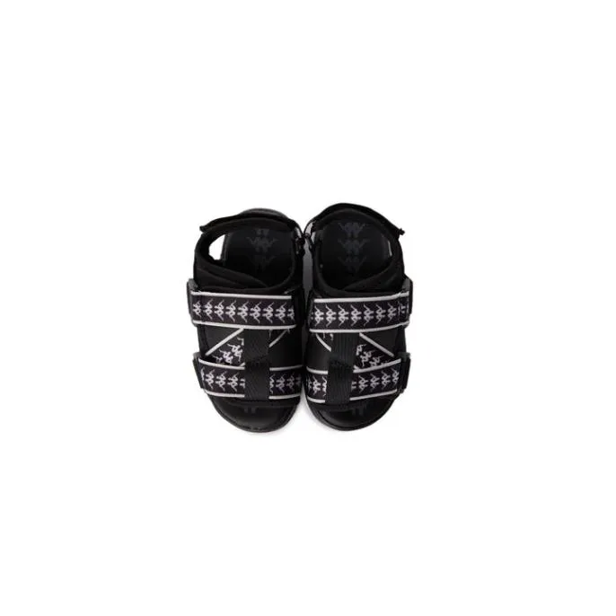 222 Banda Mitel 2 Kids Sandals 8211 Black White KidsFootwear Kappa Sandals