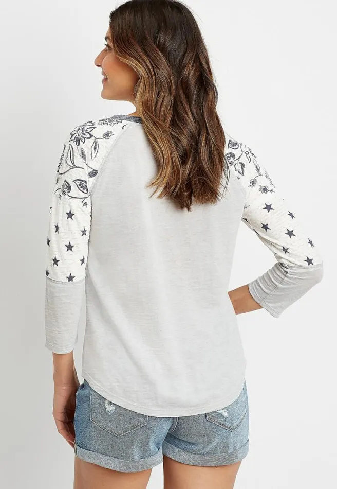 247 Gray Americana Baseball Tee Women Maurices Tops