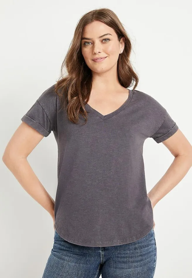 247 Gray Drop Shoulder Tee Women Maurices Tops