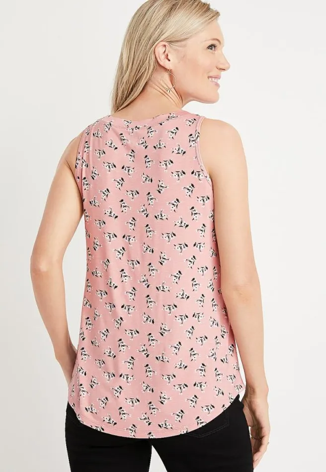 247 Pink Floral Tank Top Women Maurices Tops