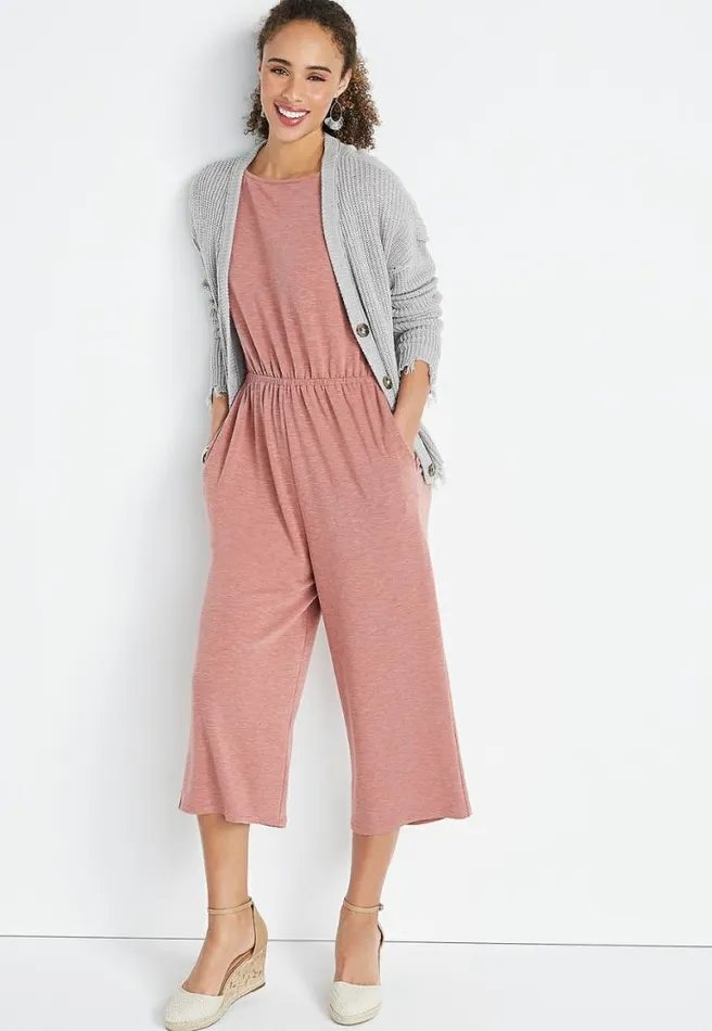 247 Pink French Terry Reversable Jumpsuit Women Maurices Dresses and Jumpsuits