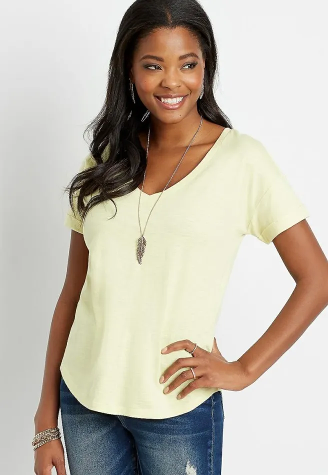 247 Solid Drop Shoulder Classic Tee Women Maurices Tops