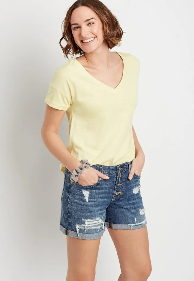 247 Solid Drop Shoulder Classic Tee Women Maurices Tops