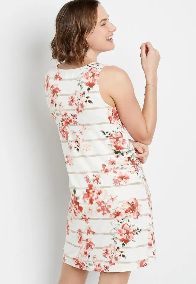 247 White Floral Keyhole Shift Dress Women Maurices Dresses and Jumpsuits