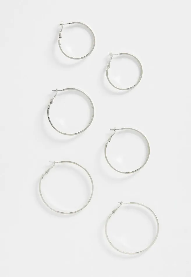 3 Pack Hoop Earring Set Women Maurices Jewelry
