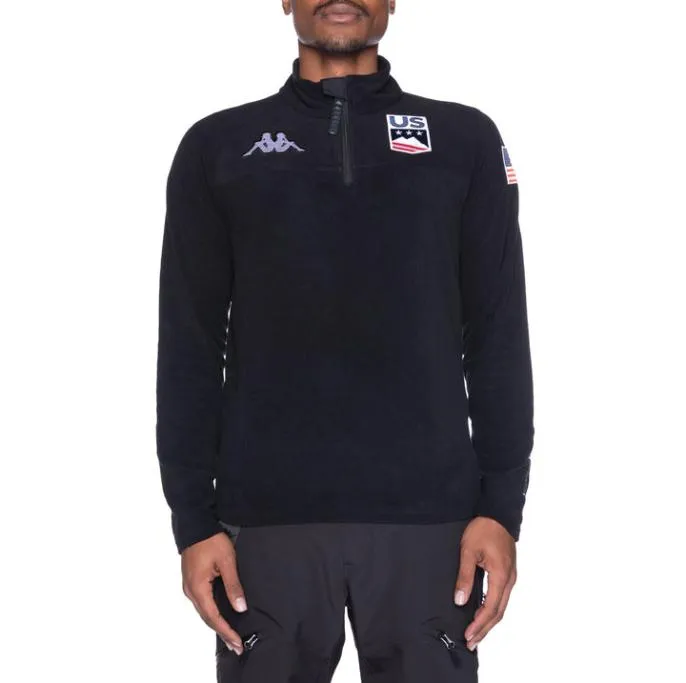 6Cento 687B US Fleece Jacket 8211 Black Black MenWomen Kappa Jackets