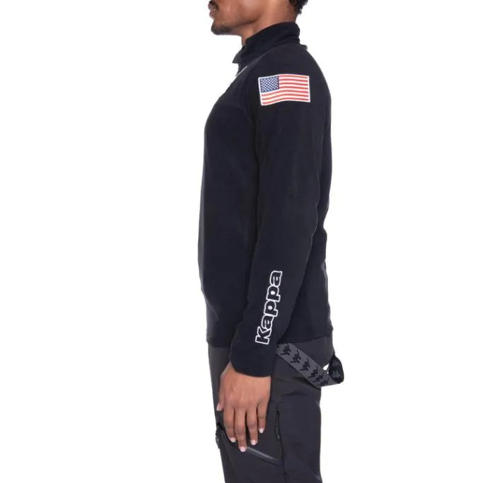 6Cento 687B US Fleece Jacket 8211 Black Black MenWomen Kappa Jackets