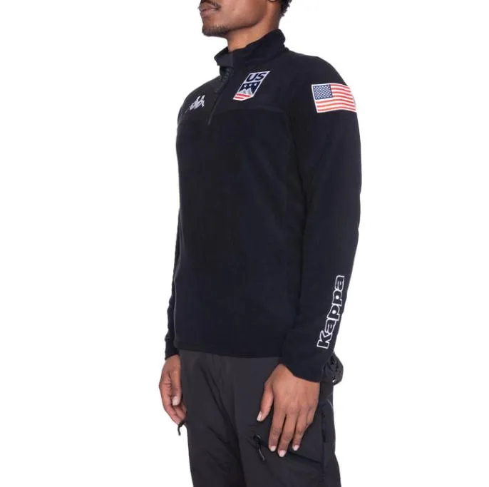 6Cento 687B US Fleece Jacket 8211 Black Black MenWomen Kappa Jackets