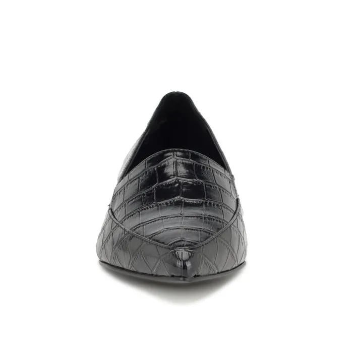 Abay Smoking Flats Black Croco Women Nine West Flats