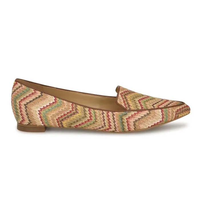 Abay Smoking Flats Multi Raffia Women Nine West Flats