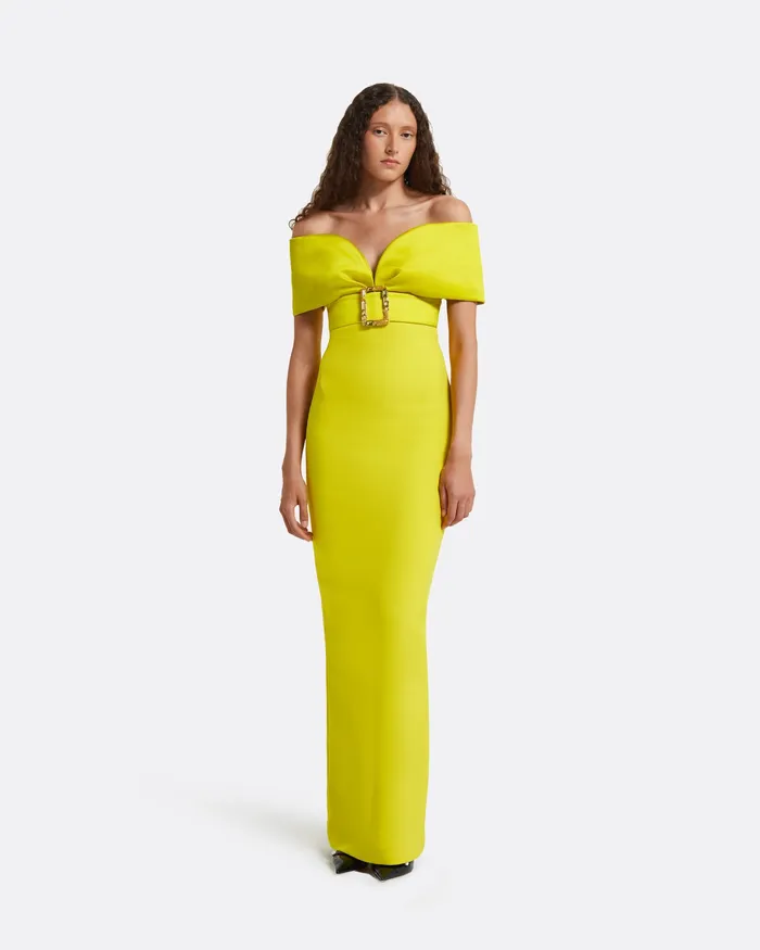 Abike Chartreuse Long Dress Chartreuse Women Dresses Safiyaa