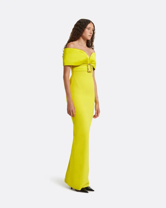 Abike Chartreuse Long Dress Chartreuse Women Dresses Safiyaa