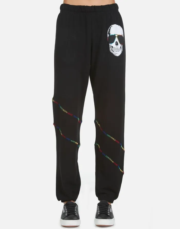 Abra Cool Skull Black Women Lauren Moshi Long Sweatpants