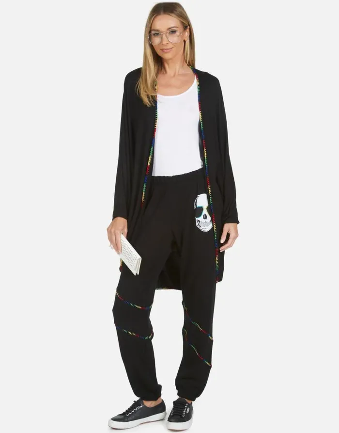Abra Cool Skull Black Women Lauren Moshi Long Sweatpants