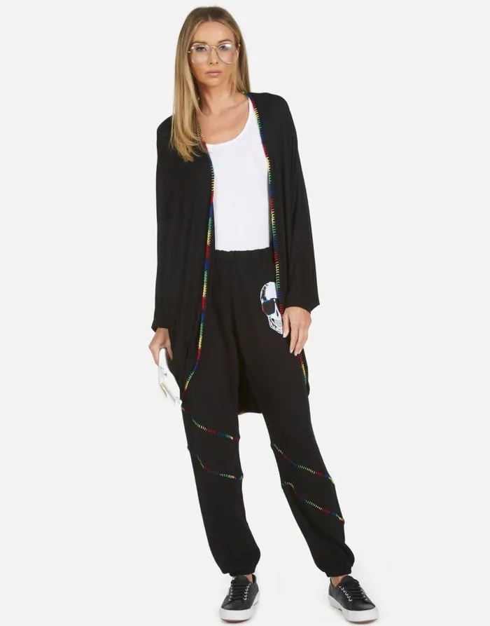 Abra Cool Skull Black Women Lauren Moshi Long Sweatpants