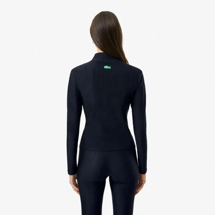 Activewear Women Lacoste Women039s Lacoste X Bandier Monogram Print HalfZip Black 031