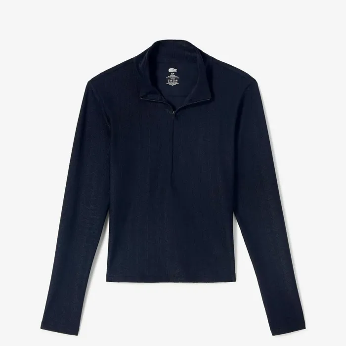 Activewear Women Lacoste Women039s Lacoste X Bandier Monogram Print HalfZip Black 031