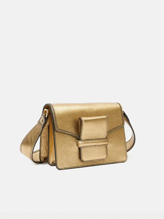 Ada Leather Crossbody Bag Gold Women Jigsaw Leather