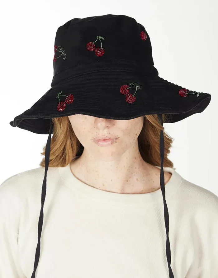 Adina X Crystal Cherries Black Women Lauren Moshi Hats