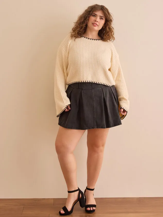 Ainsley Cropped Sweater Ivoryblack Women Altar039d State Sweaters Cardigans Ainsley Cropped Sweater Ivoryblack Women Altar039d State Sweaters Cardigans