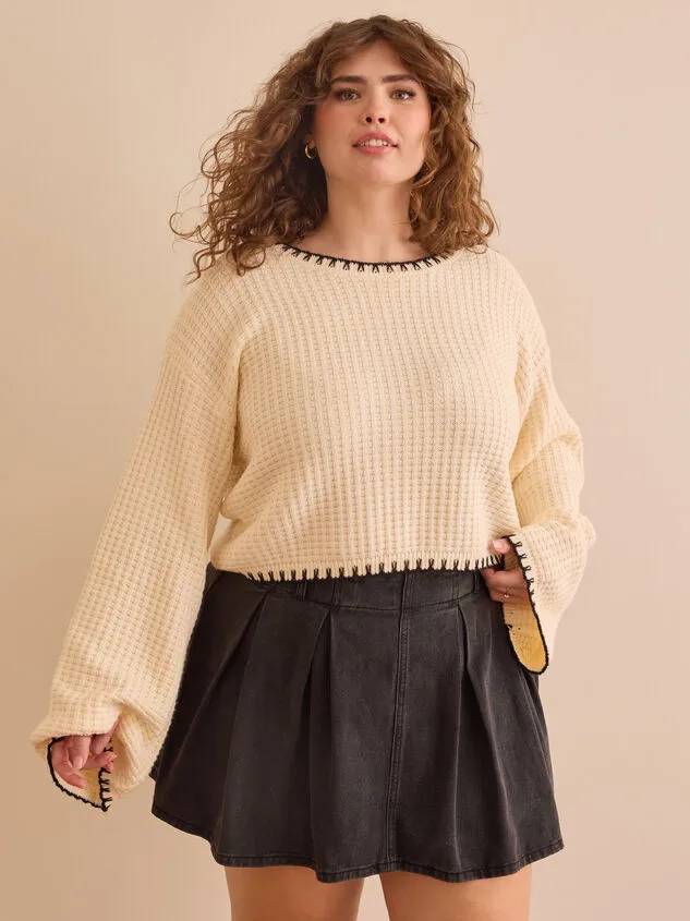 Ainsley Cropped Sweater Ivoryblack Women Altar039d State Sweaters Cardigans Ainsley Cropped Sweater Ivoryblack Women Altar039d State Sweaters Cardigans