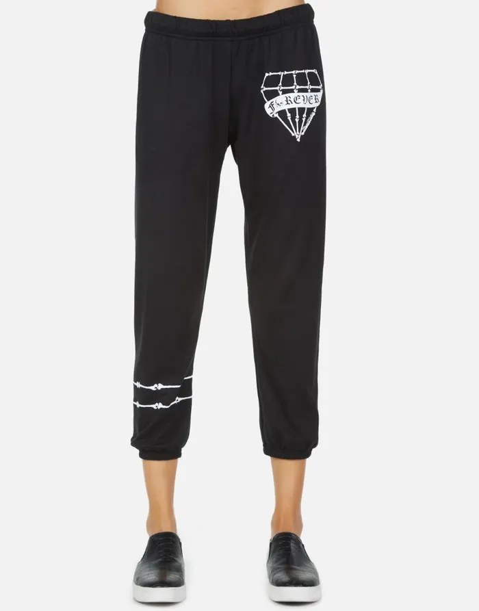 Alana Bone Diamond Black Women Lauren Moshi Crop Sweatpants