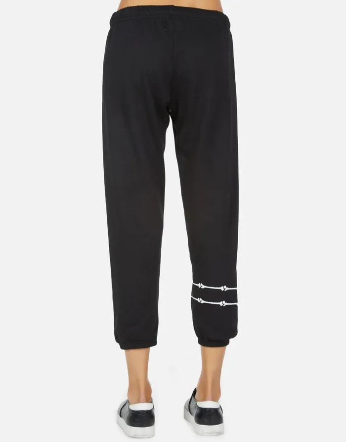 Alana Bone Diamond Black Women Lauren Moshi Crop Sweatpants
