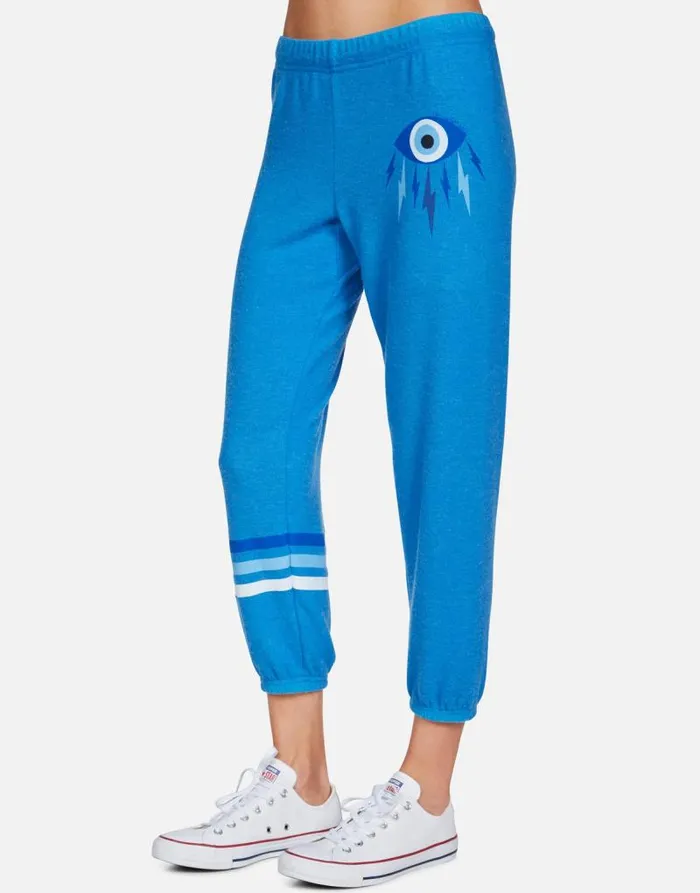 Alana Electric Evil Eye Sky Blue Women Lauren Moshi Crop Sweatpants