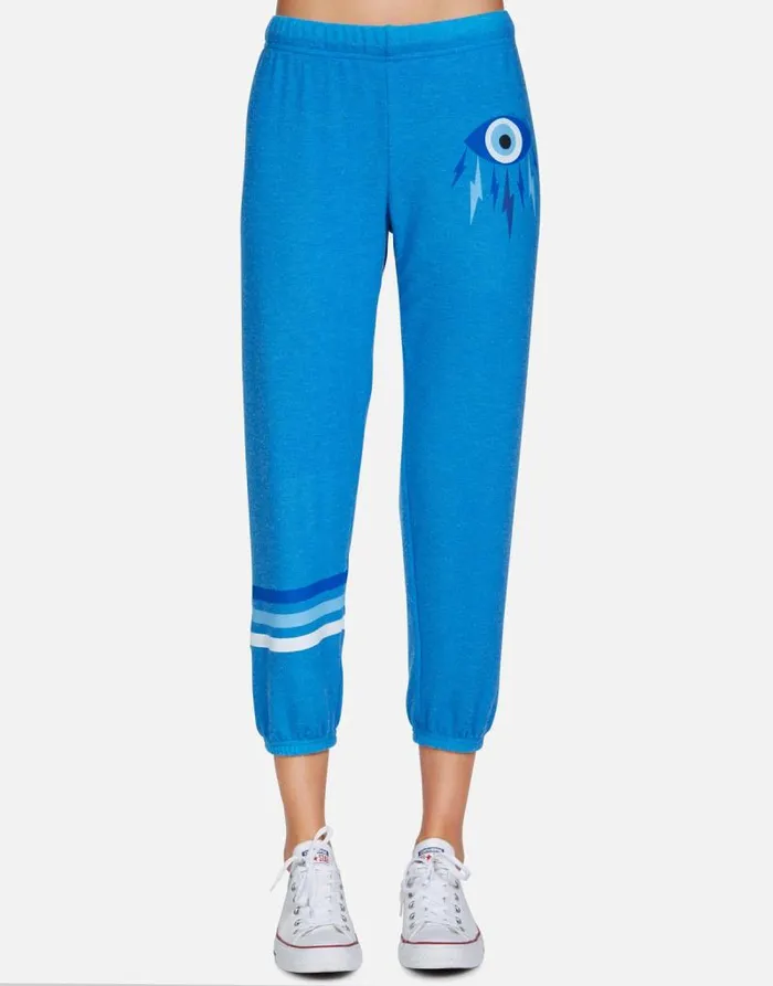 Alana Electric Evil Eye Sky Blue Women Lauren Moshi Crop Sweatpants