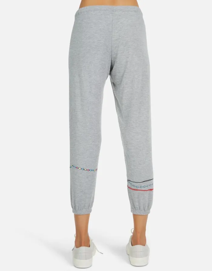 Alana Prayer Hands Heather Grey Women Lauren Moshi Crop Sweatpants
