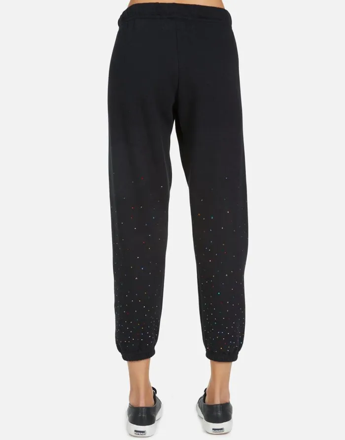 Alana Red Lip Black Women Lauren Moshi Crop Sweatpants