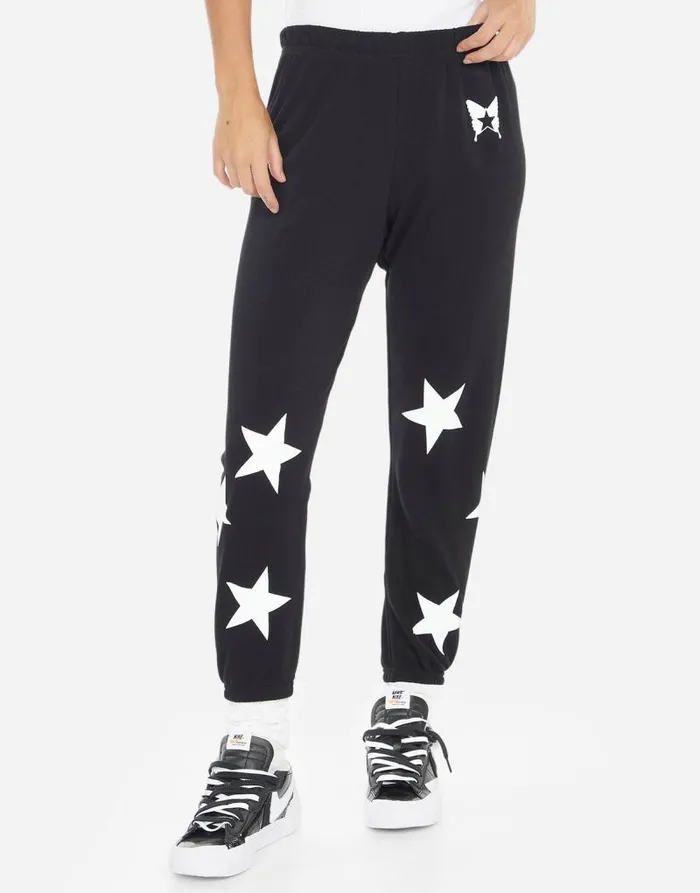 Alana Rock Star Butterfly Black Women Lauren Moshi Crop Sweatpants