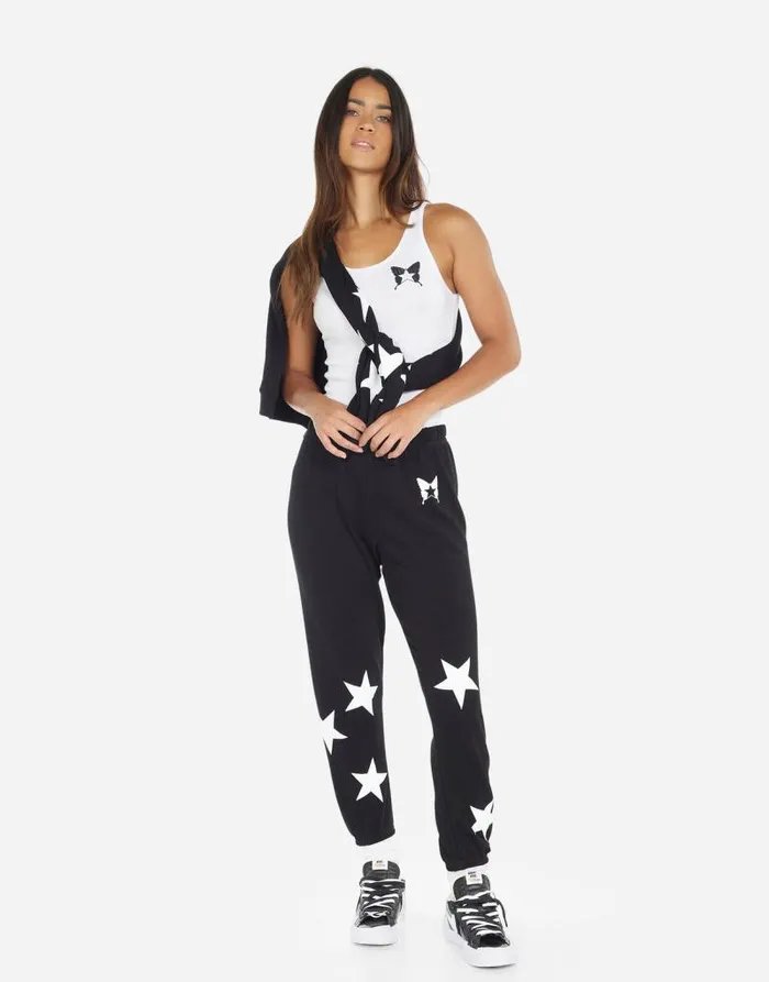Alana Rock Star Butterfly Black Women Lauren Moshi Crop Sweatpants
