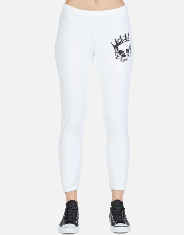 Alana Royal Skull White Women Lauren Moshi Crop Sweatpants