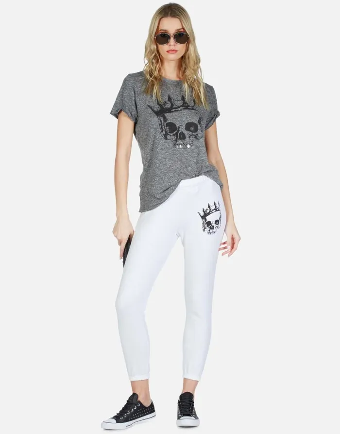 Alana Royal Skull White Women Lauren Moshi Crop Sweatpants