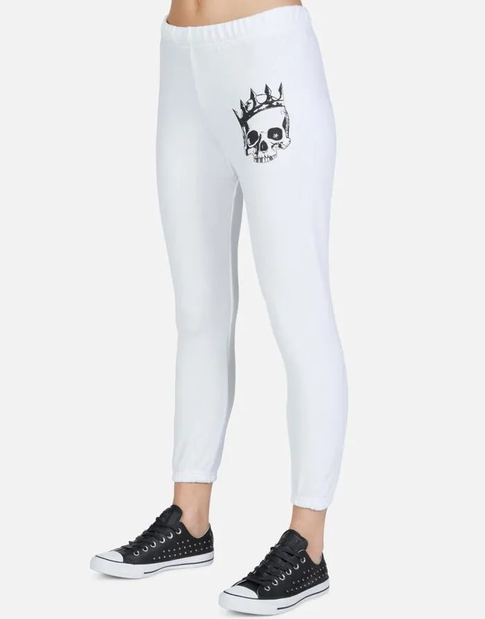 Alana Royal Skull White Women Lauren Moshi Crop Sweatpants