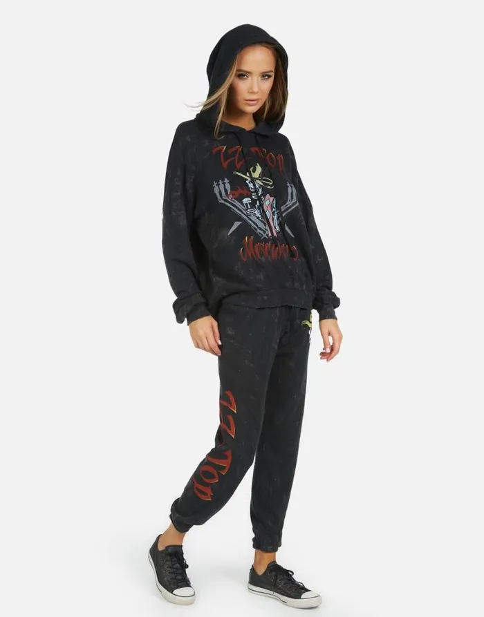 Alana ZZ Top Onyx Women Lauren Moshi Crop Sweatpants