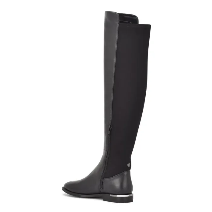 Allair Stretch Back Over The Knee Boots Black Women Nine West Boots and Booties