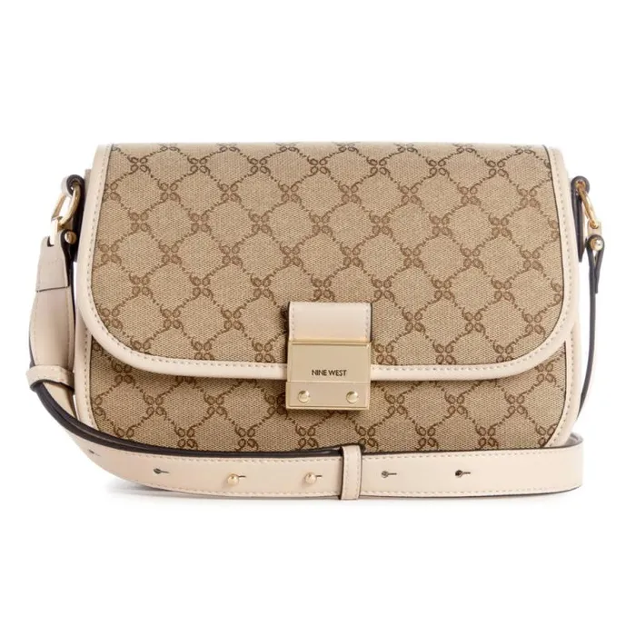 Allington Crossbody Flap Mocha Logobeige Women Nine West Satchels and Shoulder Bags