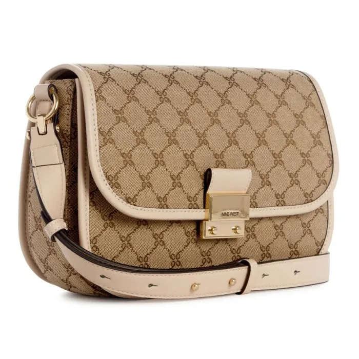 Allington Crossbody Flap Mocha Logobeige Women Nine West Satchels and Shoulder Bags