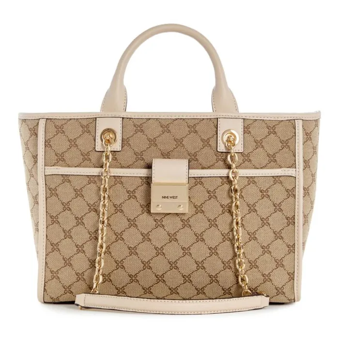 Allington Small Tote Mocha Logobeige Women Nine West Satchels and Shoulder Bags