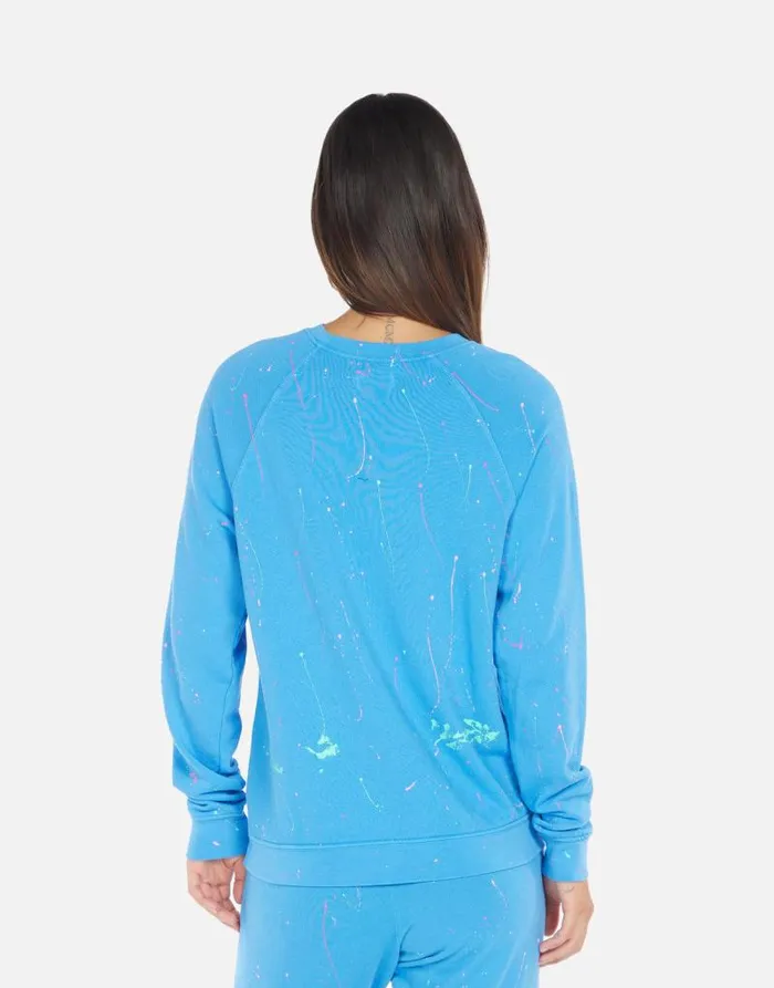 Anela Splatter Heart Sky Blue Cupcake Splatter Women Lauren Moshi Long Sleeve