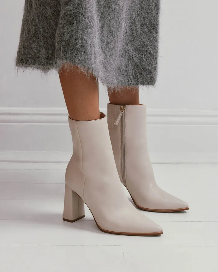 ANKLE BOOTS Tatiana high ankle boots off white leather jomercer Women