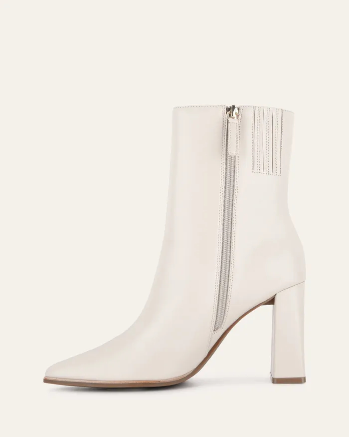 ANKLE BOOTS Tatiana high ankle boots off white leather jomercer Women