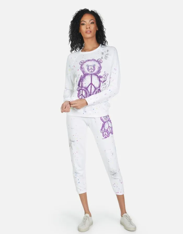 Annabelle Peace Teddy Punk Stain Women Lauren Moshi Crop Sweatpants