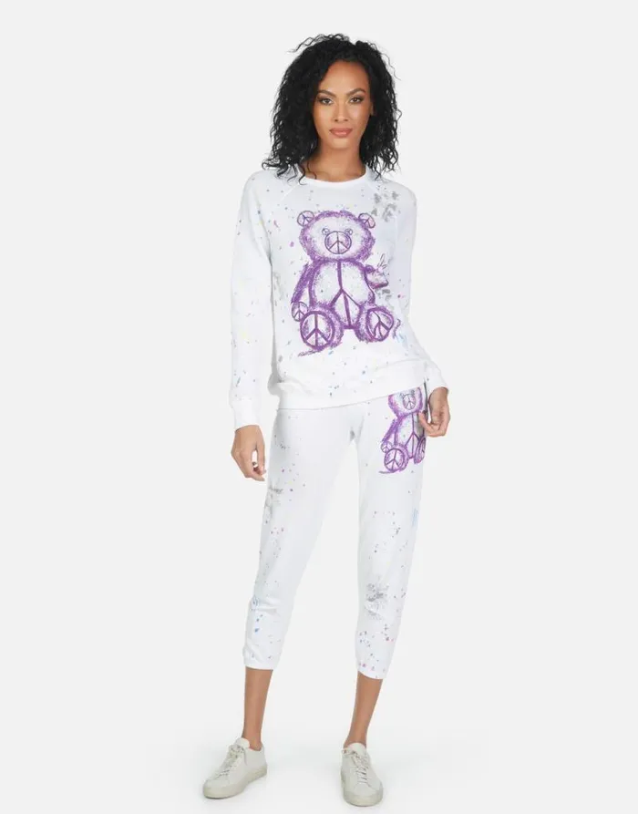 Annabelle Peace Teddy Punk Stain Women Lauren Moshi Crop Sweatpants