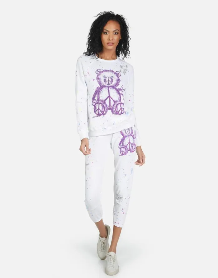 Annabelle Peace Teddy Punk Stain Women Lauren Moshi Crop Sweatpants
