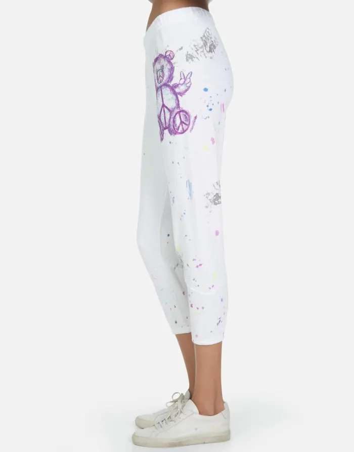 Annabelle Peace Teddy Punk Stain Women Lauren Moshi Crop Sweatpants