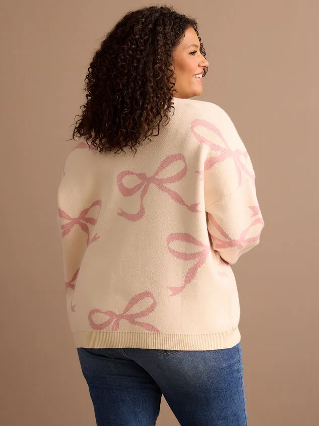 Annie Bow Sweater Ivorypink Women Altar039d State Sweaters Cardigans